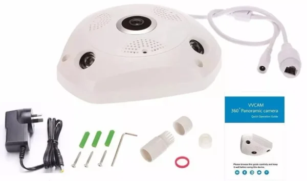 Camara Wifi Ip Ojo De Pez 2mp Interior 1080p 360 Grados P2p