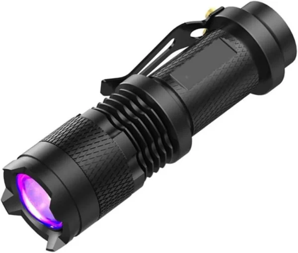 Linterna Luz Ultra Violeta  Portátil Ligera Aluminio Zoom