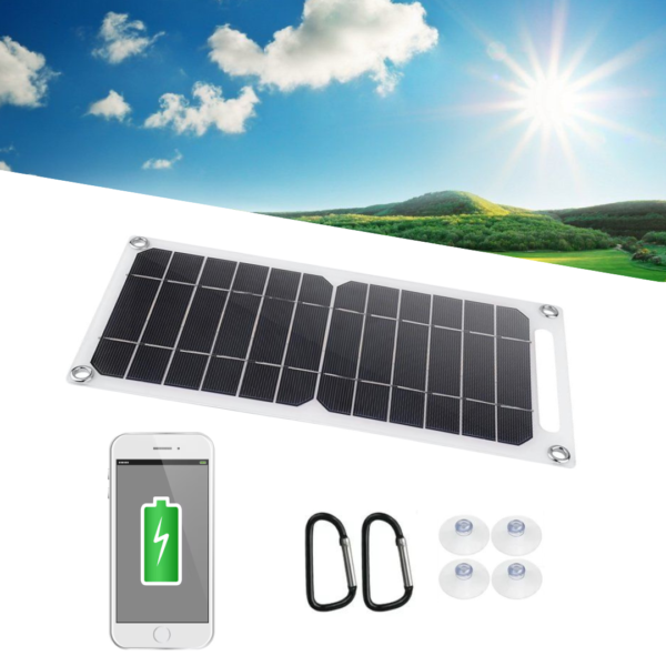 Cargador Panel Solar USB 5V 100W Senderismo Aire Libre Portátil Impermeable
