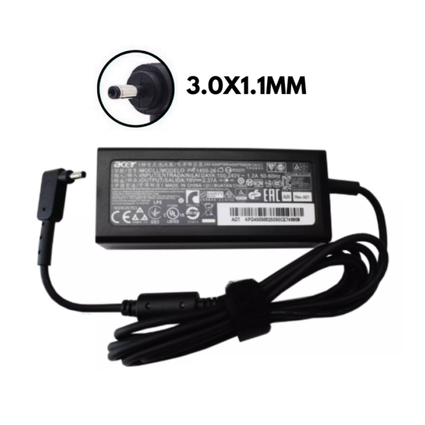Cargador Acer 19V 2.37A 45w 3.0 X 1.1 mm Chromebook
